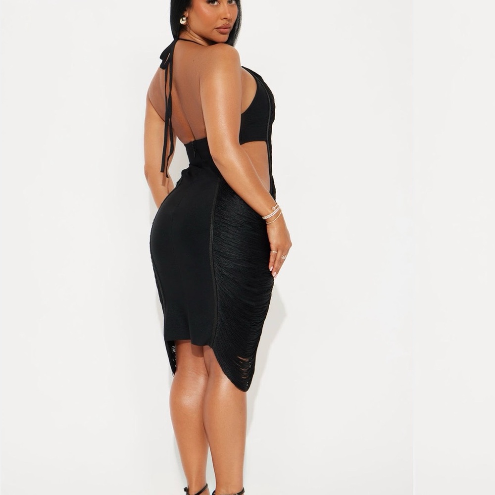 Fashion Nova Black Backless Dress